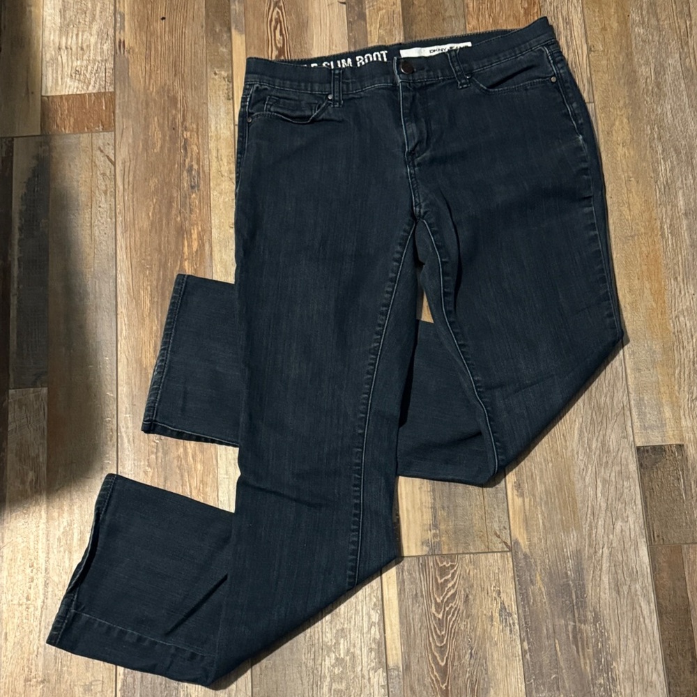 DKNY Ave B Slim Boot Cut Jeans (Dark Blue) Size 6